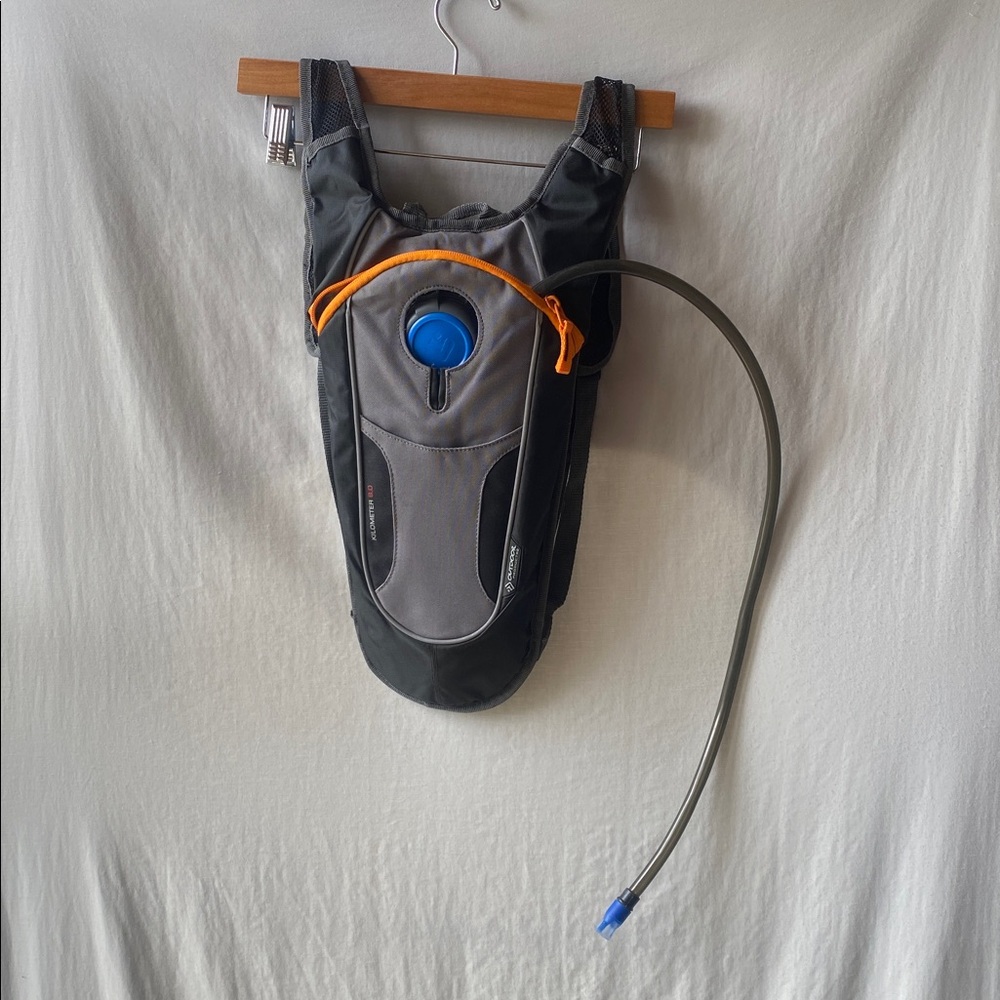 Hydration Backpack with Blue and Orange Accents